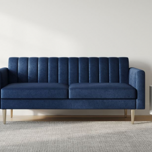 Olive Sofa with Metal Legs