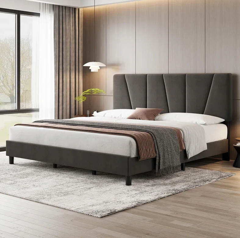 Ultra Modern Black & Grey King Size Bed